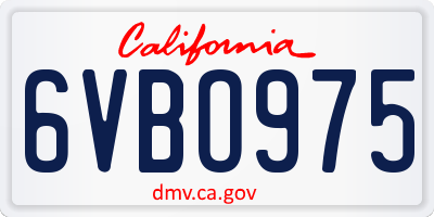 CA license plate 6VBO975
