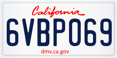 CA license plate 6VBP069