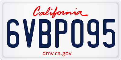 CA license plate 6VBP095