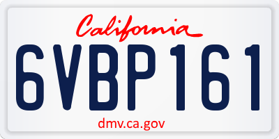 CA license plate 6VBP161