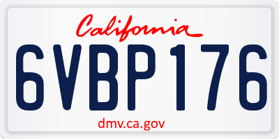 CA license plate 6VBP176