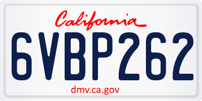 CA license plate 6VBP262