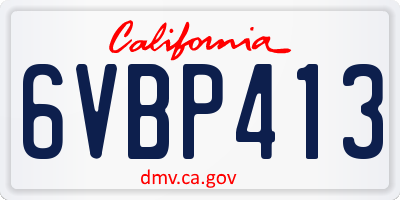 CA license plate 6VBP413