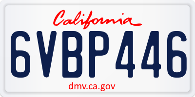 CA license plate 6VBP446