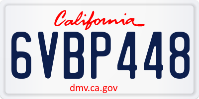 CA license plate 6VBP448