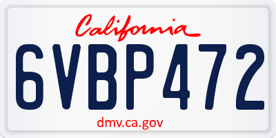 CA license plate 6VBP472