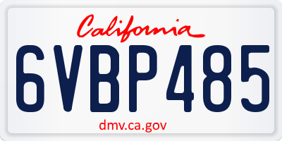 CA license plate 6VBP485