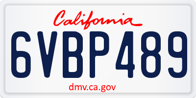 CA license plate 6VBP489