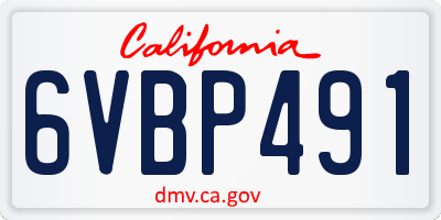 CA license plate 6VBP491