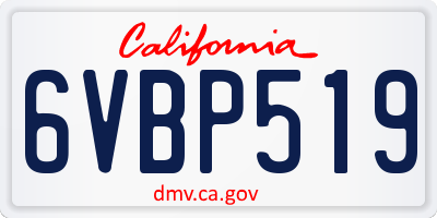 CA license plate 6VBP519