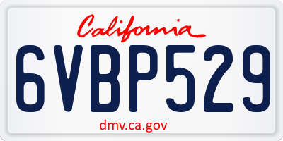 CA license plate 6VBP529