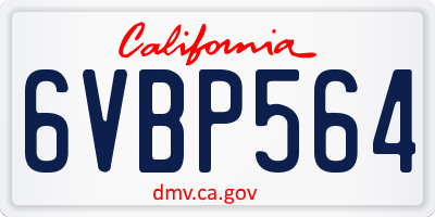 CA license plate 6VBP564