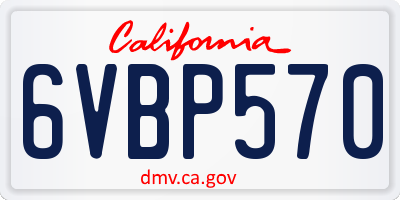 CA license plate 6VBP570