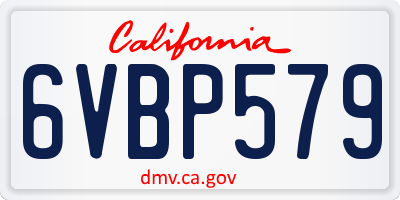 CA license plate 6VBP579