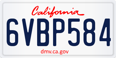 CA license plate 6VBP584