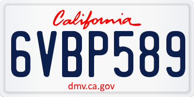 CA license plate 6VBP589
