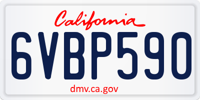 CA license plate 6VBP590