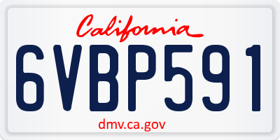 CA license plate 6VBP591
