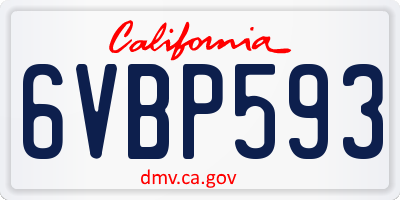 CA license plate 6VBP593