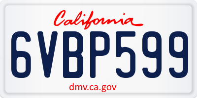 CA license plate 6VBP599