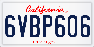 CA license plate 6VBP606