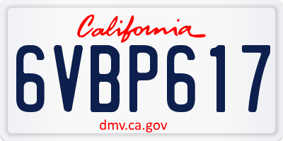 CA license plate 6VBP617