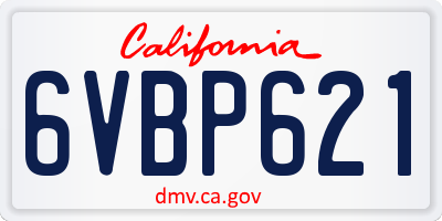 CA license plate 6VBP621