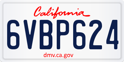CA license plate 6VBP624