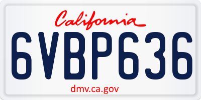 CA license plate 6VBP636