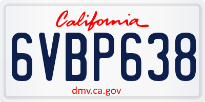 CA license plate 6VBP638