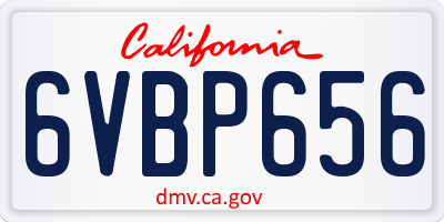 CA license plate 6VBP656