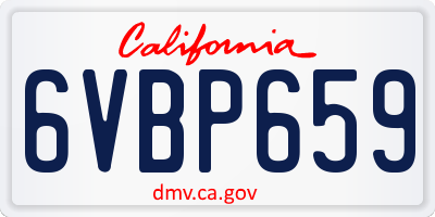 CA license plate 6VBP659