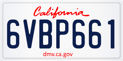 CA license plate 6VBP661