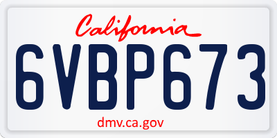 CA license plate 6VBP673