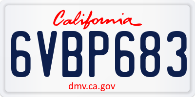 CA license plate 6VBP683