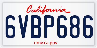 CA license plate 6VBP686