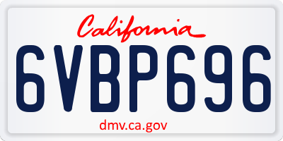 CA license plate 6VBP696