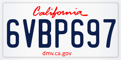 CA license plate 6VBP697