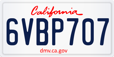 CA license plate 6VBP707