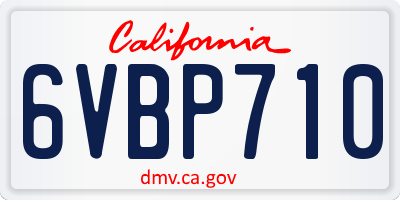 CA license plate 6VBP710