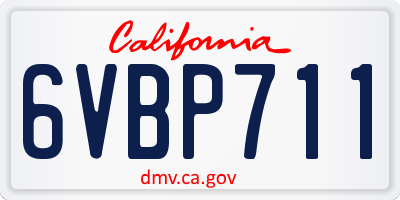 CA license plate 6VBP711