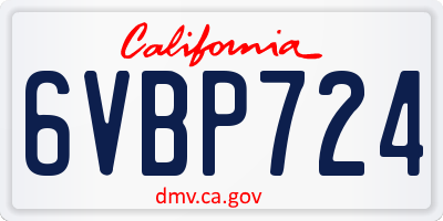 CA license plate 6VBP724