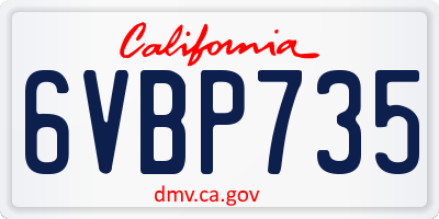 CA license plate 6VBP735