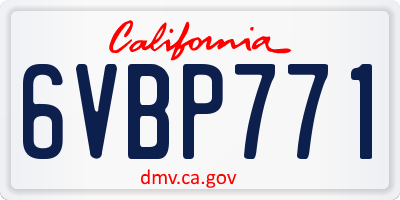 CA license plate 6VBP771