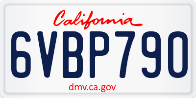 CA license plate 6VBP790