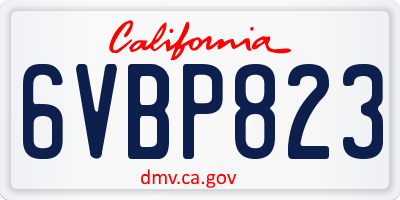 CA license plate 6VBP823