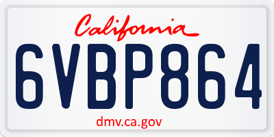 CA license plate 6VBP864