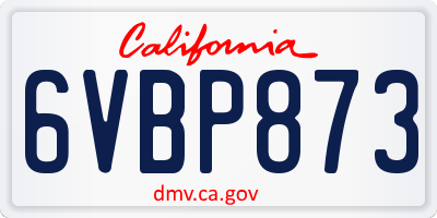 CA license plate 6VBP873