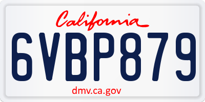 CA license plate 6VBP879