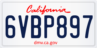 CA license plate 6VBP897